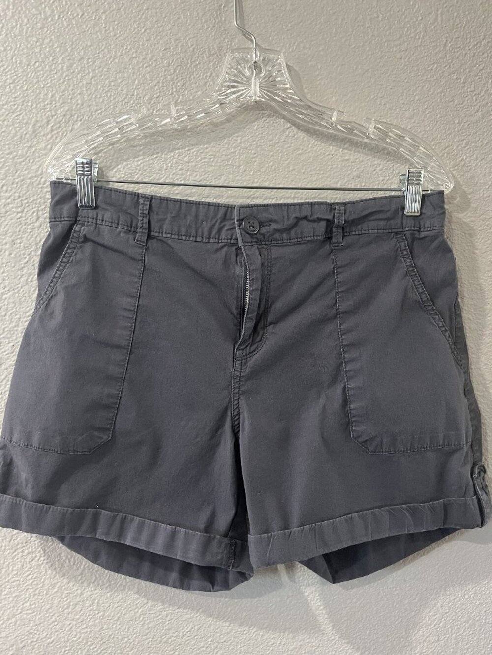 Dark Gray Cargo Shorts elastic waist